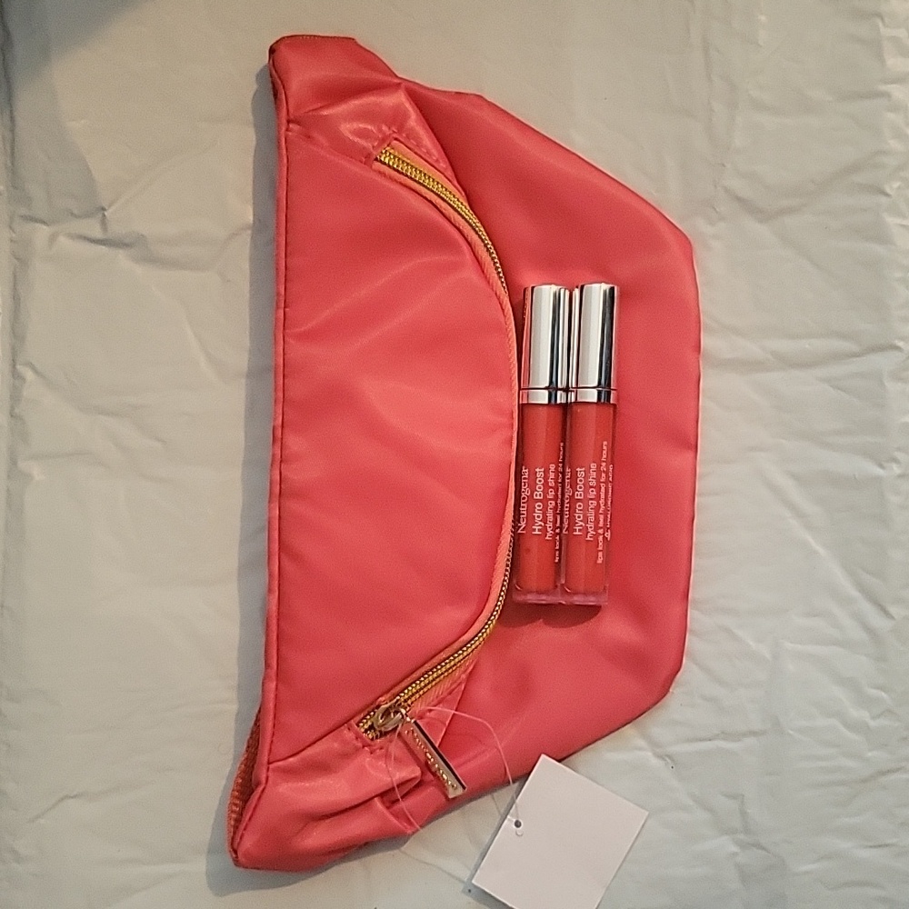 Neutrogena Hydro Boost Hydrating Lip Shine - Bright Poppy with fanny pack